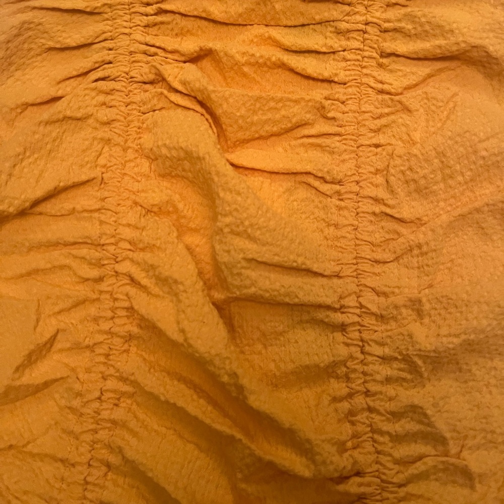 Yellow Ruched Mini Skirt - Picture 3 of 5